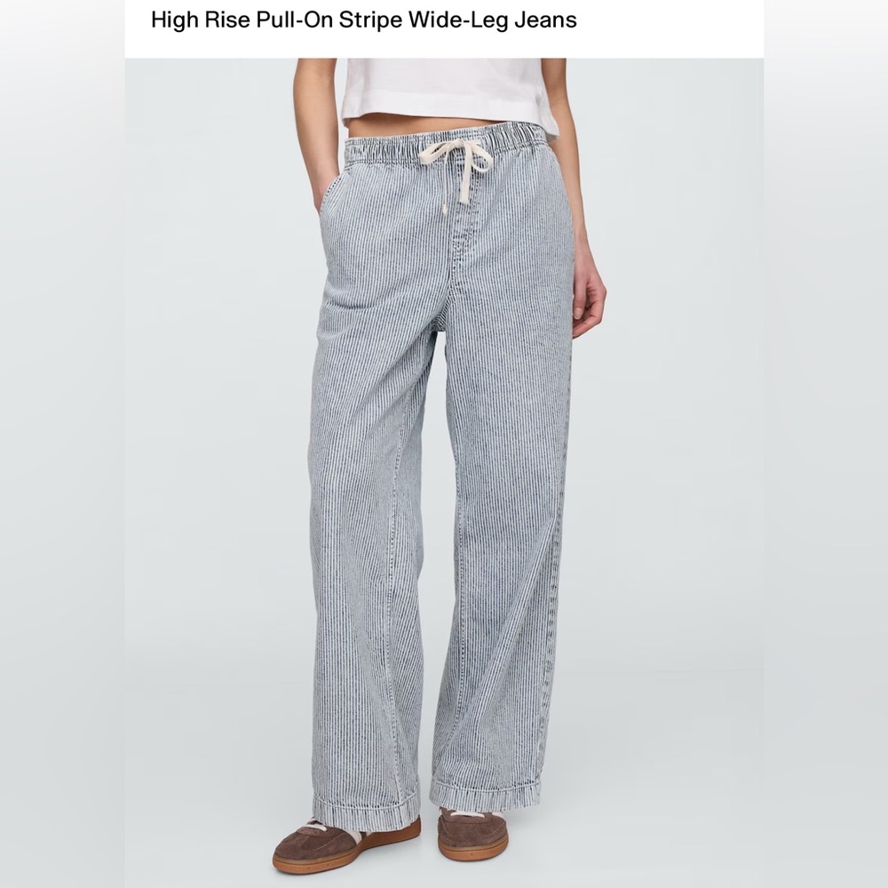 GAP Women's High Rise Blue Stripe Jeans